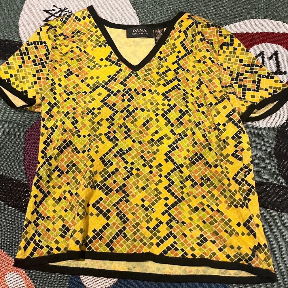 funky colorful short sleeve top